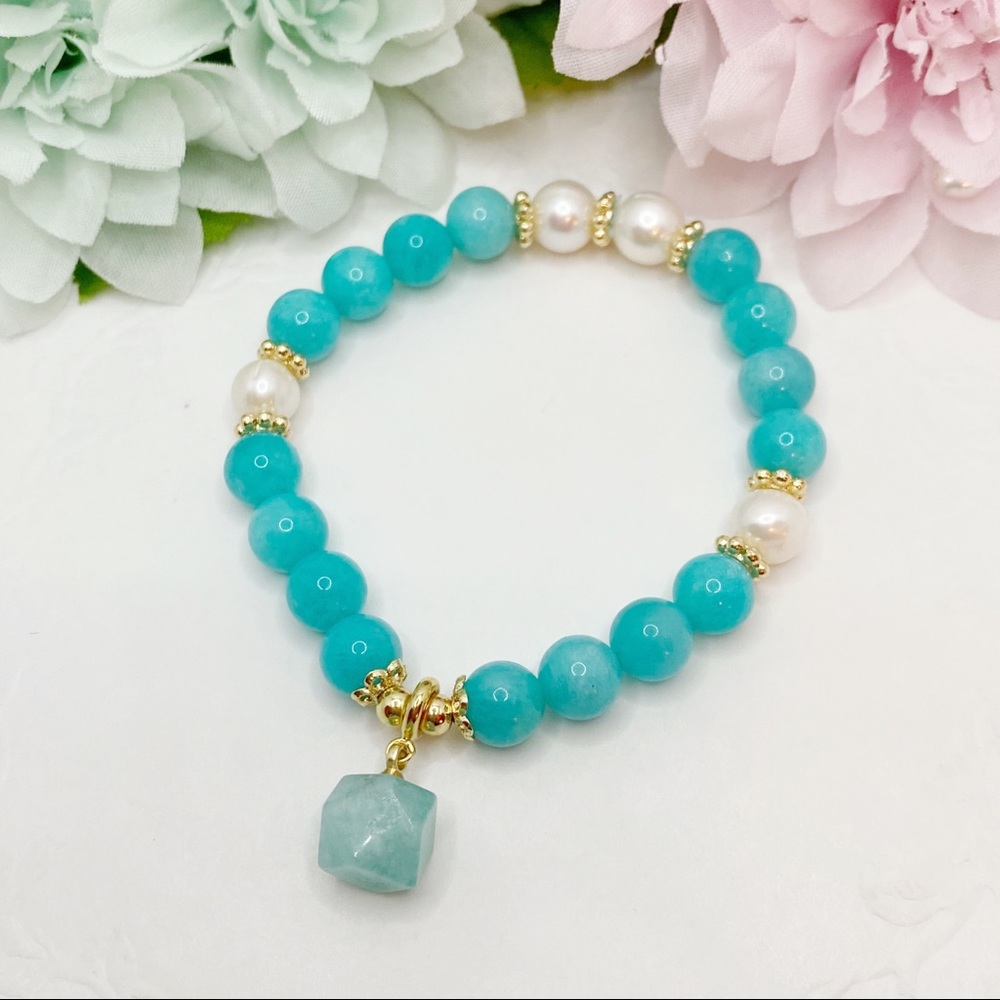Nature Tianhe Stone & Pearl bracelet